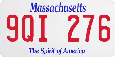MA license plate 9QI276