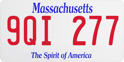 MA license plate 9QI277