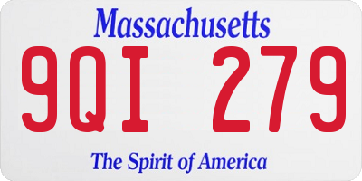 MA license plate 9QI279