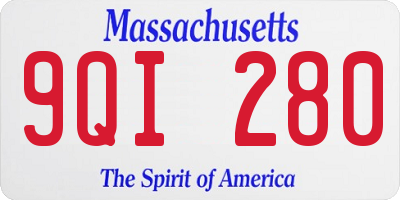 MA license plate 9QI280