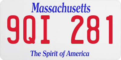 MA license plate 9QI281