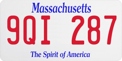MA license plate 9QI287