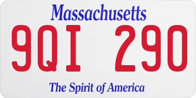 MA license plate 9QI290