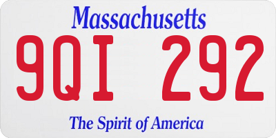 MA license plate 9QI292