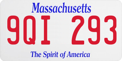 MA license plate 9QI293