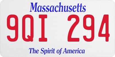 MA license plate 9QI294