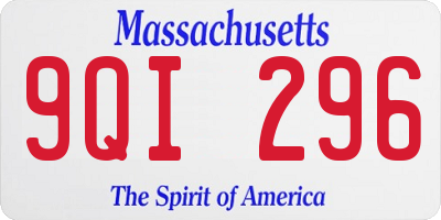 MA license plate 9QI296