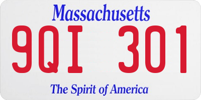 MA license plate 9QI301