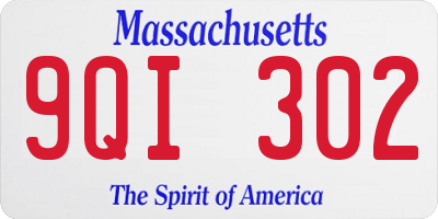 MA license plate 9QI302