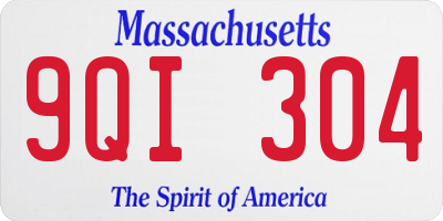 MA license plate 9QI304