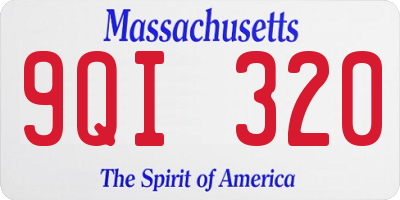 MA license plate 9QI320