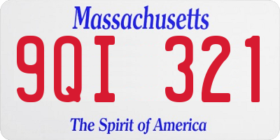MA license plate 9QI321