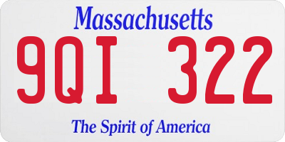 MA license plate 9QI322
