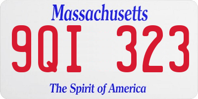 MA license plate 9QI323