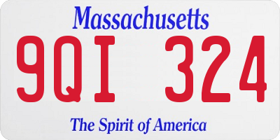 MA license plate 9QI324