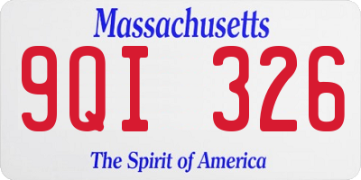 MA license plate 9QI326