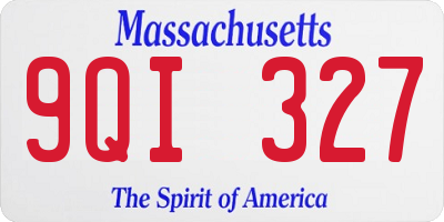 MA license plate 9QI327