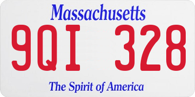 MA license plate 9QI328
