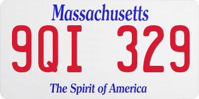 MA license plate 9QI329