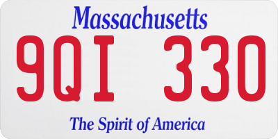 MA license plate 9QI330