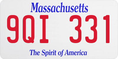 MA license plate 9QI331