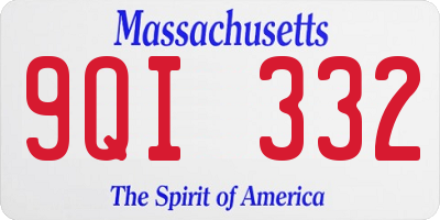 MA license plate 9QI332