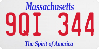 MA license plate 9QI344