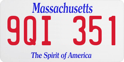 MA license plate 9QI351
