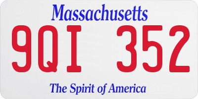 MA license plate 9QI352