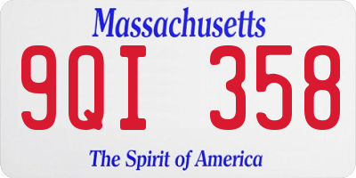 MA license plate 9QI358