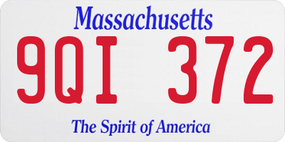 MA license plate 9QI372