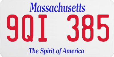 MA license plate 9QI385