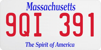 MA license plate 9QI391