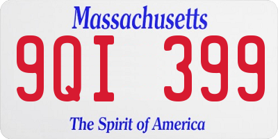 MA license plate 9QI399