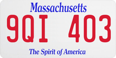 MA license plate 9QI403