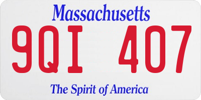 MA license plate 9QI407