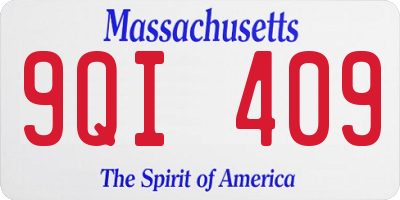 MA license plate 9QI409