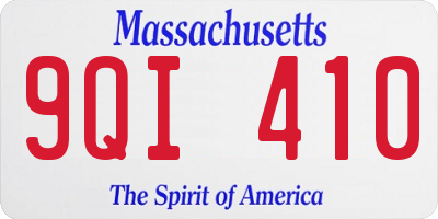 MA license plate 9QI410