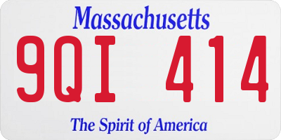 MA license plate 9QI414