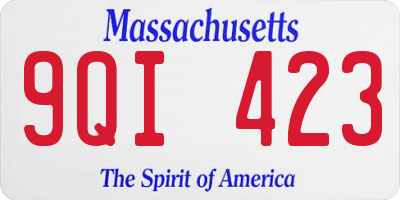 MA license plate 9QI423