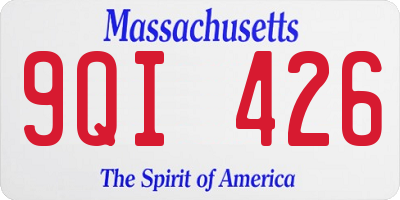 MA license plate 9QI426