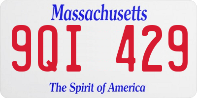 MA license plate 9QI429