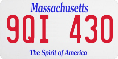 MA license plate 9QI430
