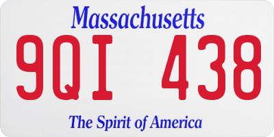 MA license plate 9QI438