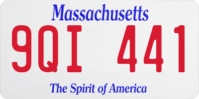 MA license plate 9QI441