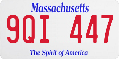 MA license plate 9QI447