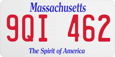 MA license plate 9QI462