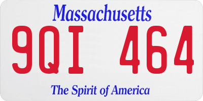 MA license plate 9QI464
