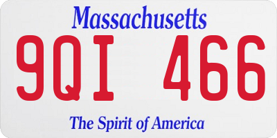 MA license plate 9QI466