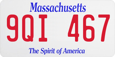 MA license plate 9QI467